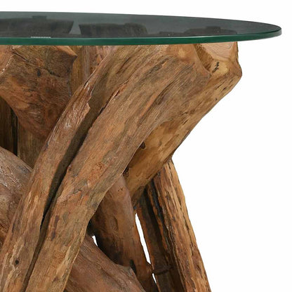 vidaXL Salontafel 60 cm massief teak drijfhout