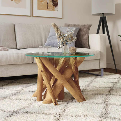 vidaXL Salontafel 60 cm massief teak drijfhout