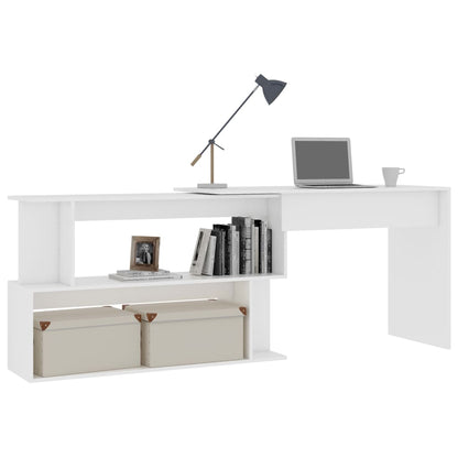 vidaXL Hoekbureau 200x50x76 cm bewerkt hout wit