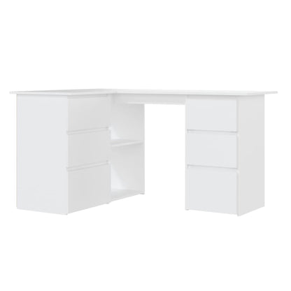 vidaXL Hoekbureau 145x100x76 cm bewerkt hout wit