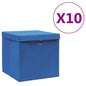 vidaXL Opbergboxen met deksel 4 st 28x28x28 cm blauw