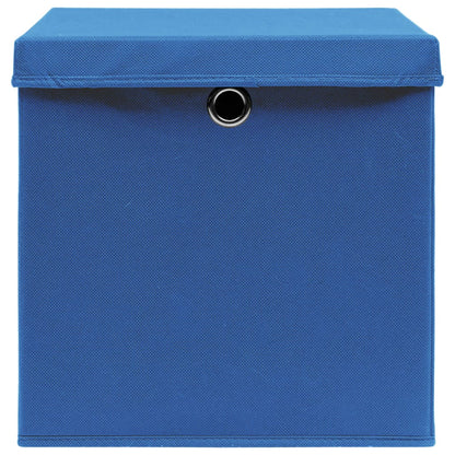 vidaXL Opbergboxen met deksel 4 st 28x28x28 cm blauw