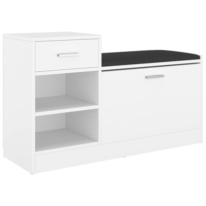 Schoenenbank 94,5x31x57 cm bewerkt hout wit