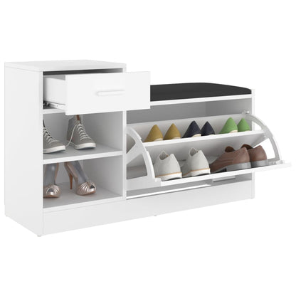 Schoenenbank 94,5x31x57 cm bewerkt hout wit
