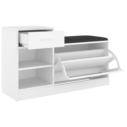 Schoenenbank 94,5x31x57 cm bewerkt hout wit