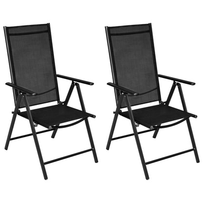 vidaXL 3-delige Bistroset aluminium en textileen zwart