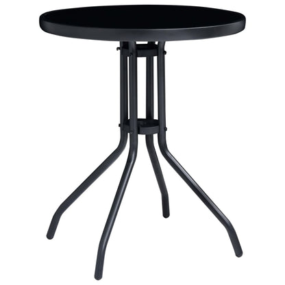 vidaXL 3-delige Bistroset aluminium en textileen zwart