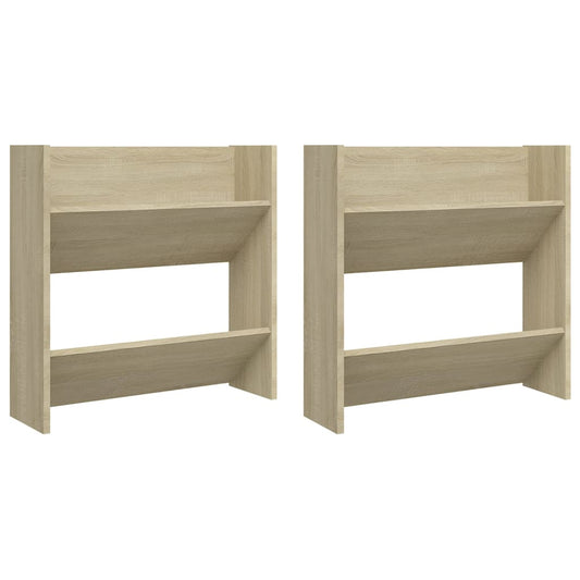vidaXL Wandschoenenkasten 2 st 60x18x60 cm spaanplaat sonoma eiken