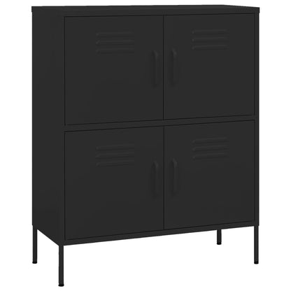 vidaXL Opbergkast 80x35x101,5 cm staal zwart