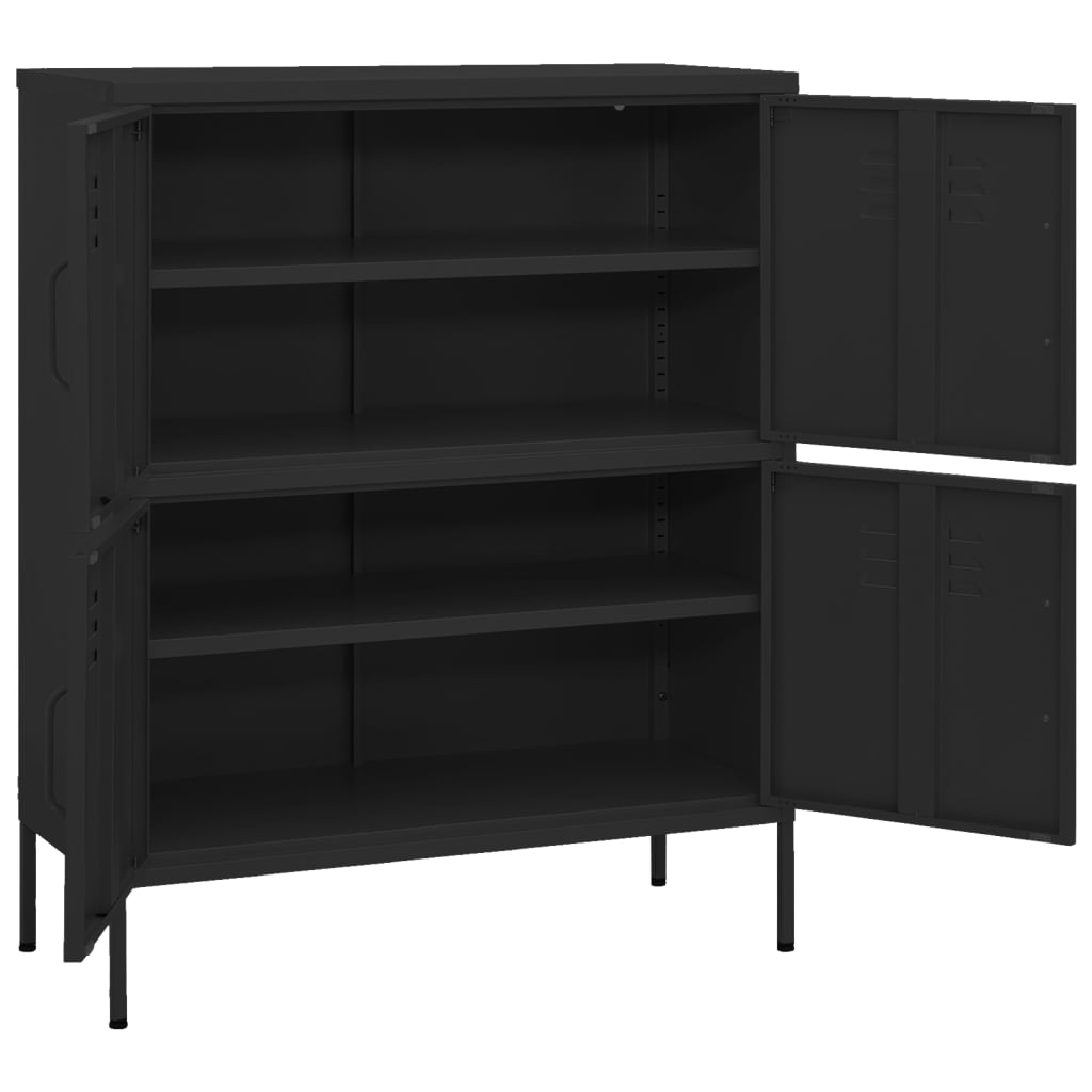 vidaXL Opbergkast 80x35x101,5 cm staal zwart