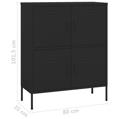 vidaXL Opbergkast 80x35x101,5 cm staal zwart