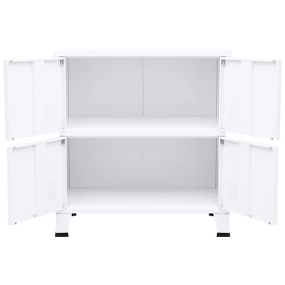 vidaXL Opbergkast industrieel 75x40x80 cm staal wit