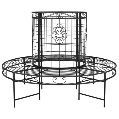 vidaXL Boombank rond Ø137 cm staal zwart
