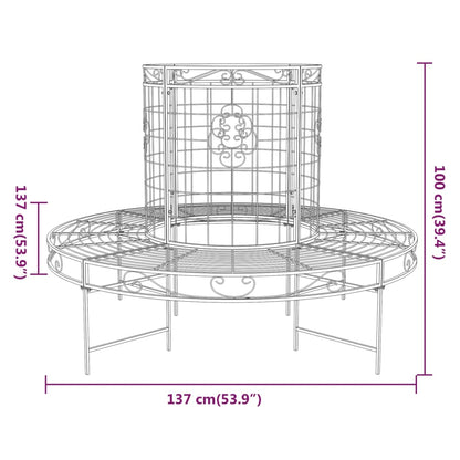 vidaXL Boombank rond Ø137 cm staal zwart