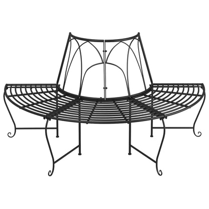 vidaXL Boombank halfrond Ø159 cm staal zwart