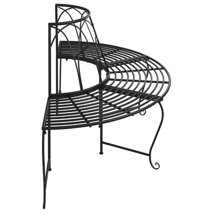 vidaXL Boombank halfrond Ø159 cm staal zwart