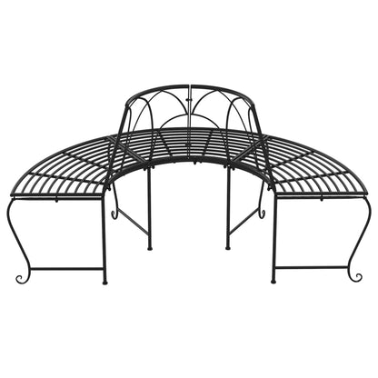 vidaXL Boombank halfrond Ø159 cm staal zwart