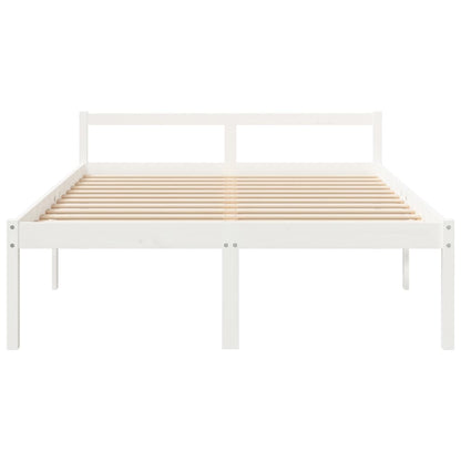 vidaXL Seniorenbed massief grenenhout wit 160x200 cm