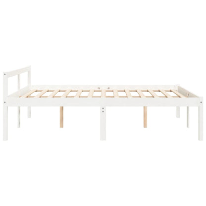 vidaXL Seniorenbed massief grenenhout wit 160x200 cm