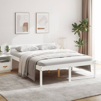 vidaXL Seniorenbed massief grenenhout wit 160x200 cm