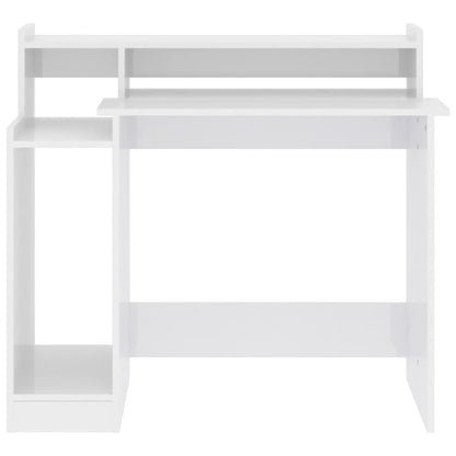 vidaXL Bureau met LED-verlichting 97x45x90 cm hout hoogglans wit