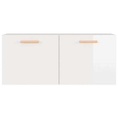 vidaXL Wandkast 80x35x36,5 cm bewerkt hout hoogglans wit
