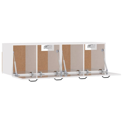 vidaXL Wandkasten 2 st 80x36,5x35 cm bewerkt hout hoogglans wit