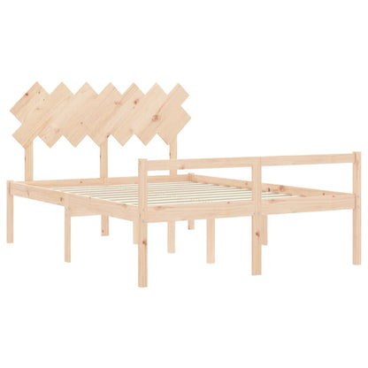 vidaXL Seniorenbed met hoofdbord massief hout 140x200 cm