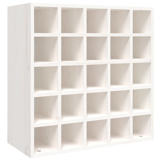 vidaXL Wijnkast 56x25x56 cm massief grenenhout wit