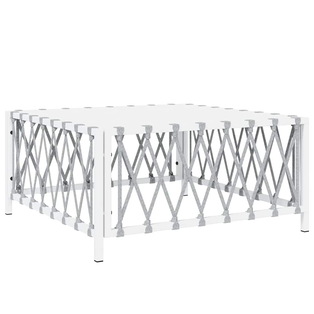 vidaXL Tuintafel 70x70x34 cm geweven stof wit