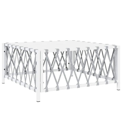 vidaXL Tuintafel 70x70x34 cm geweven stof wit