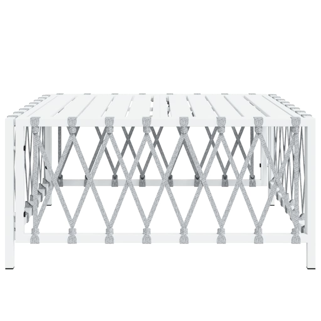 vidaXL Tuintafel 70x70x34 cm geweven stof wit