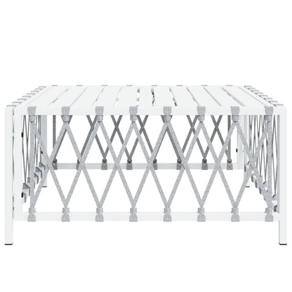 vidaXL Tuintafel 70x70x34 cm geweven stof wit