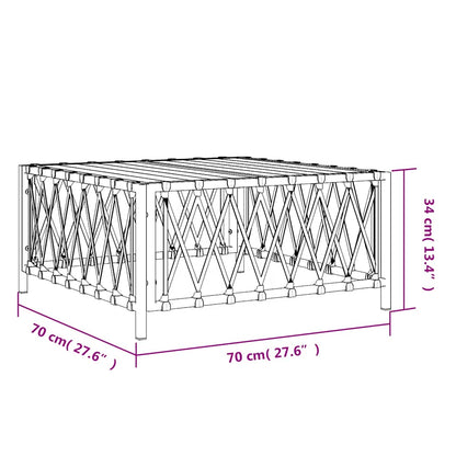 vidaXL Tuintafel 70x70x34 cm geweven stof wit