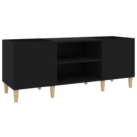 vidaXL Platenkast 121x38x48 cm bewerkt hout zwart