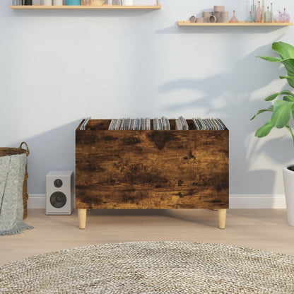 vidaXL Platenkast 74,5x38x48 cm bewerkt hout gerookt eikenkleurig