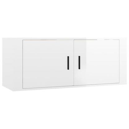 vidaXL 2-delige Tv-meubelset bewerkt hout hoogglans wit