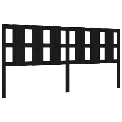 vidaXL Bedframe met hoofdbord massief hout zwart 200x200 cm