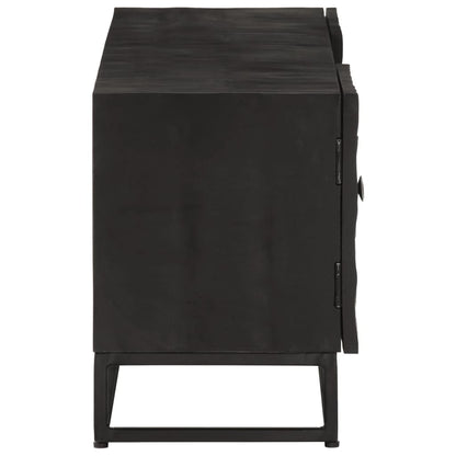 vidaXL Tv-meubel 110x30x40 cm massief mangohout en ijzer zwart