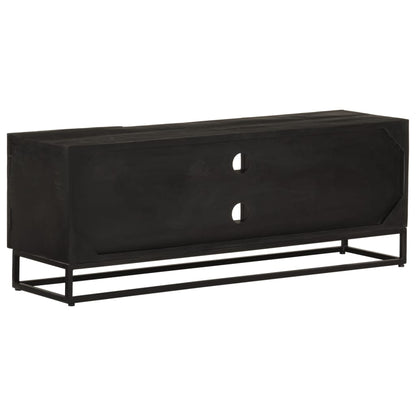 vidaXL Tv-meubel 110x30x40 cm massief mangohout en ijzer zwart