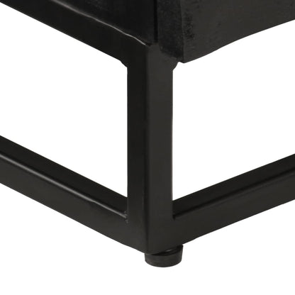 vidaXL Tv-meubel 110x30x40 cm massief mangohout en ijzer zwart