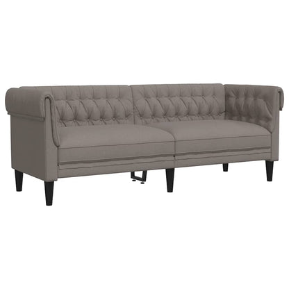 vidaXL Driezitsbank Chesterfield-stijl stof taupe