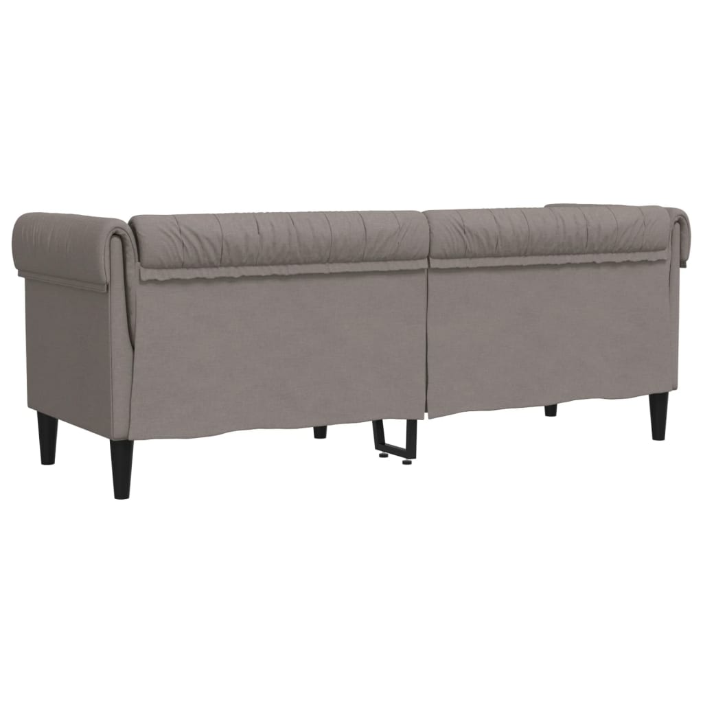 vidaXL Driezitsbank Chesterfield-stijl stof taupe