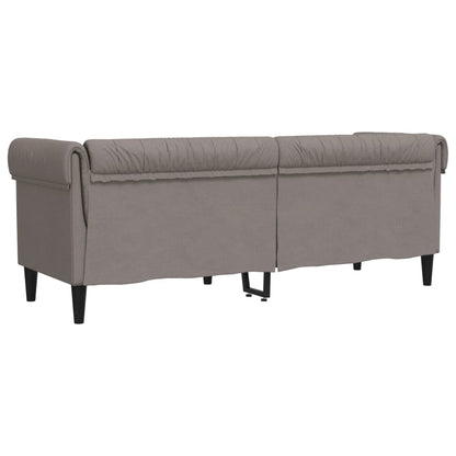 vidaXL Driezitsbank Chesterfield-stijl stof taupe