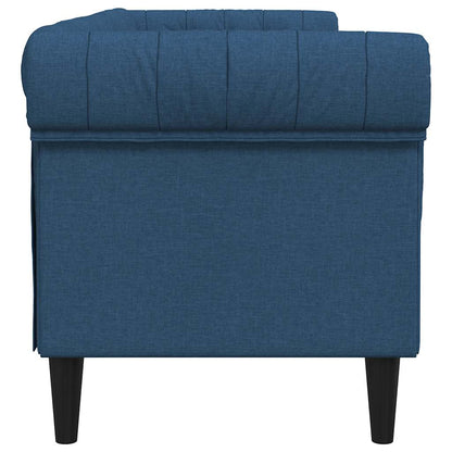 vidaXL Driezitsbank Chesterfield-stijl stof blauw