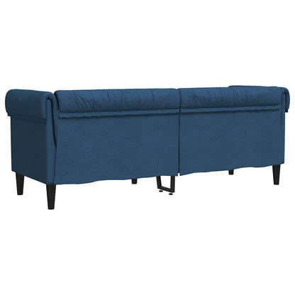 vidaXL Driezitsbank Chesterfield-stijl stof blauw