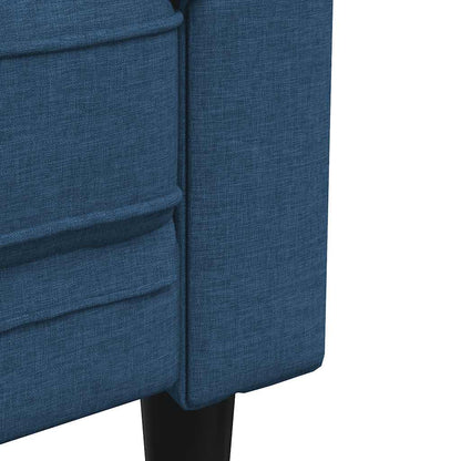 vidaXL Driezitsbank Chesterfield-stijl stof blauw