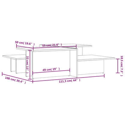 vidaXL Salontafels 2 st bewerkt hout wit
