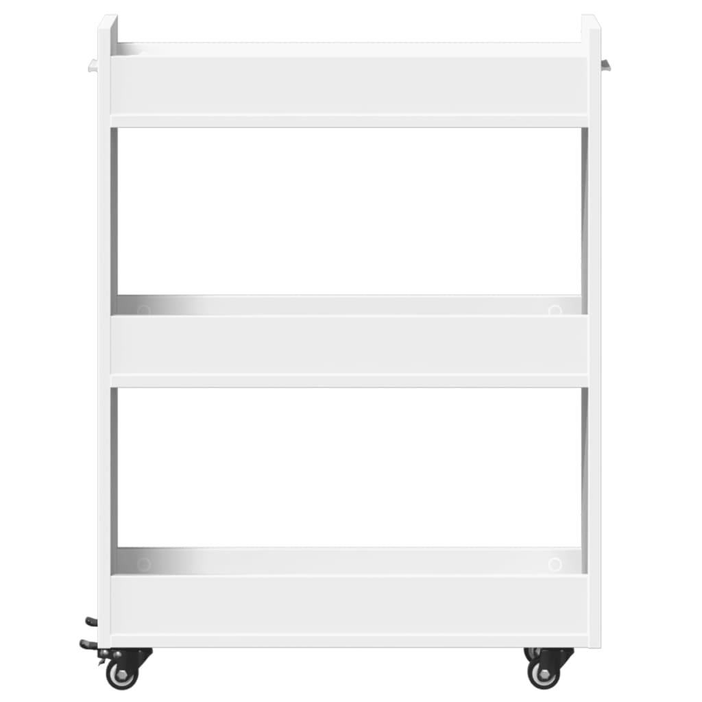 vidaXL Kast met wieltjes 60x22x79 bewerkt hout wit
