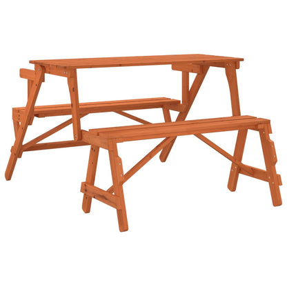 vidaXL Picknicktafel met banken 2-in-1 ombouwbaar massief vurenhout